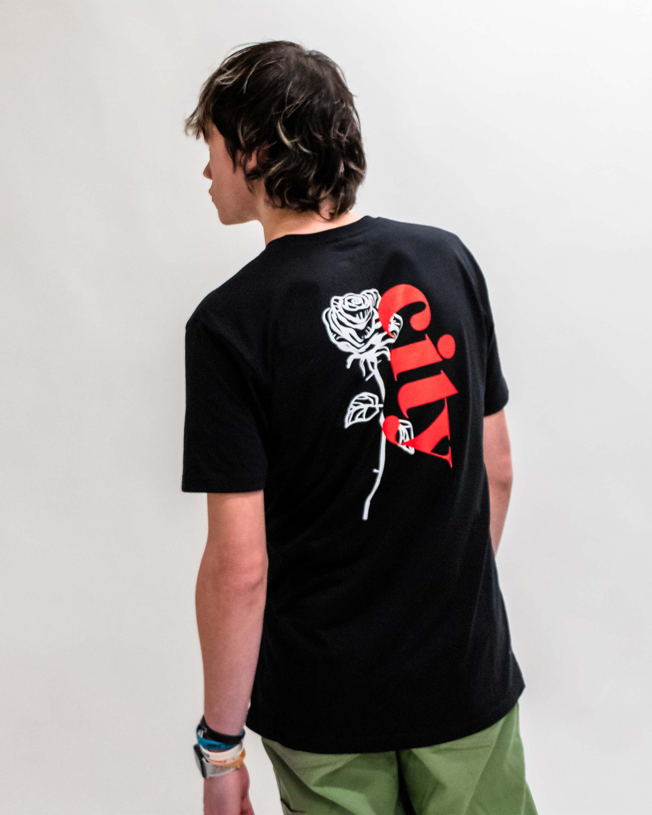 Soft-Blend Rose City "P" Tee - Black - Image 3